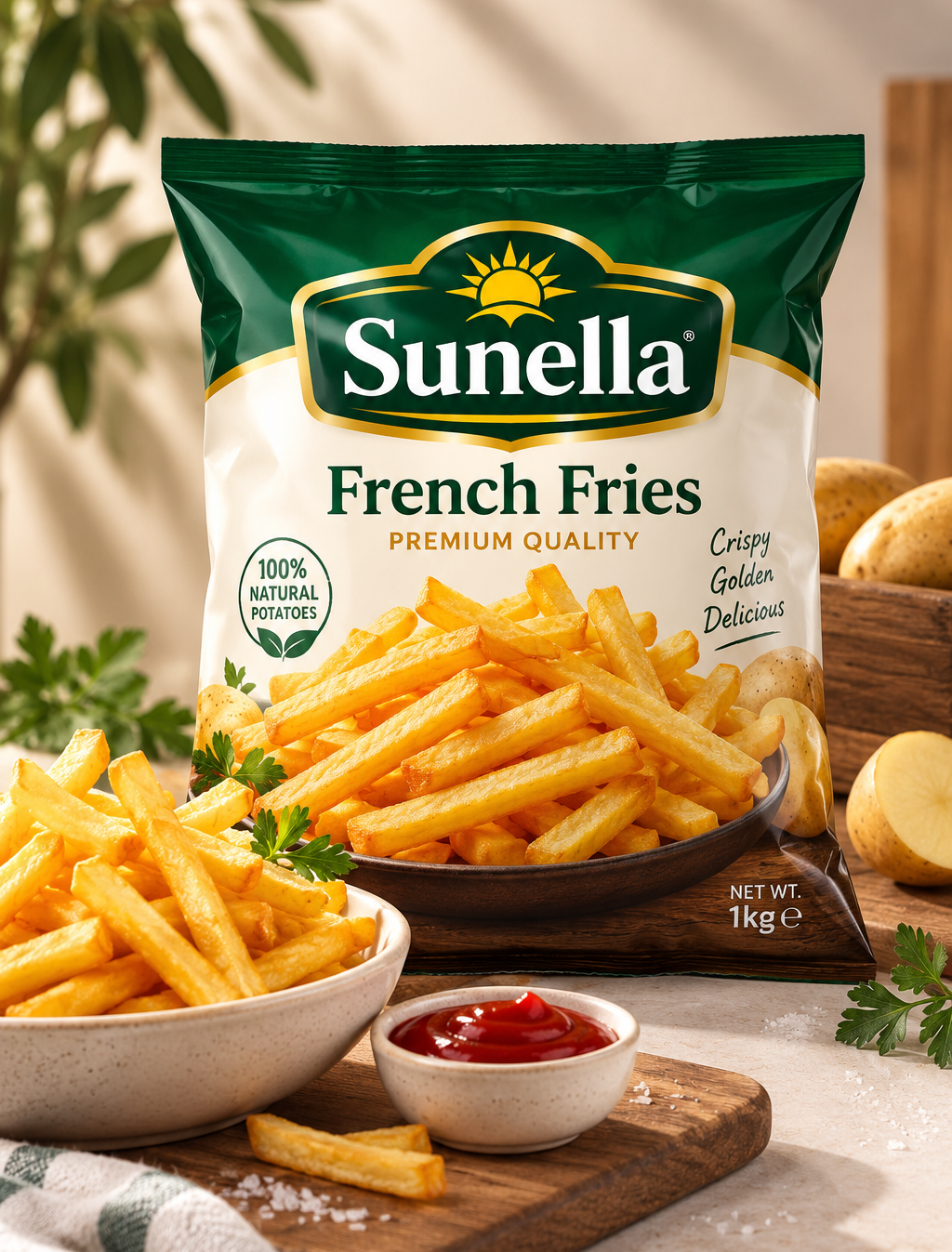 Sunella French Fries made from potatoes for snacks and side dishes
