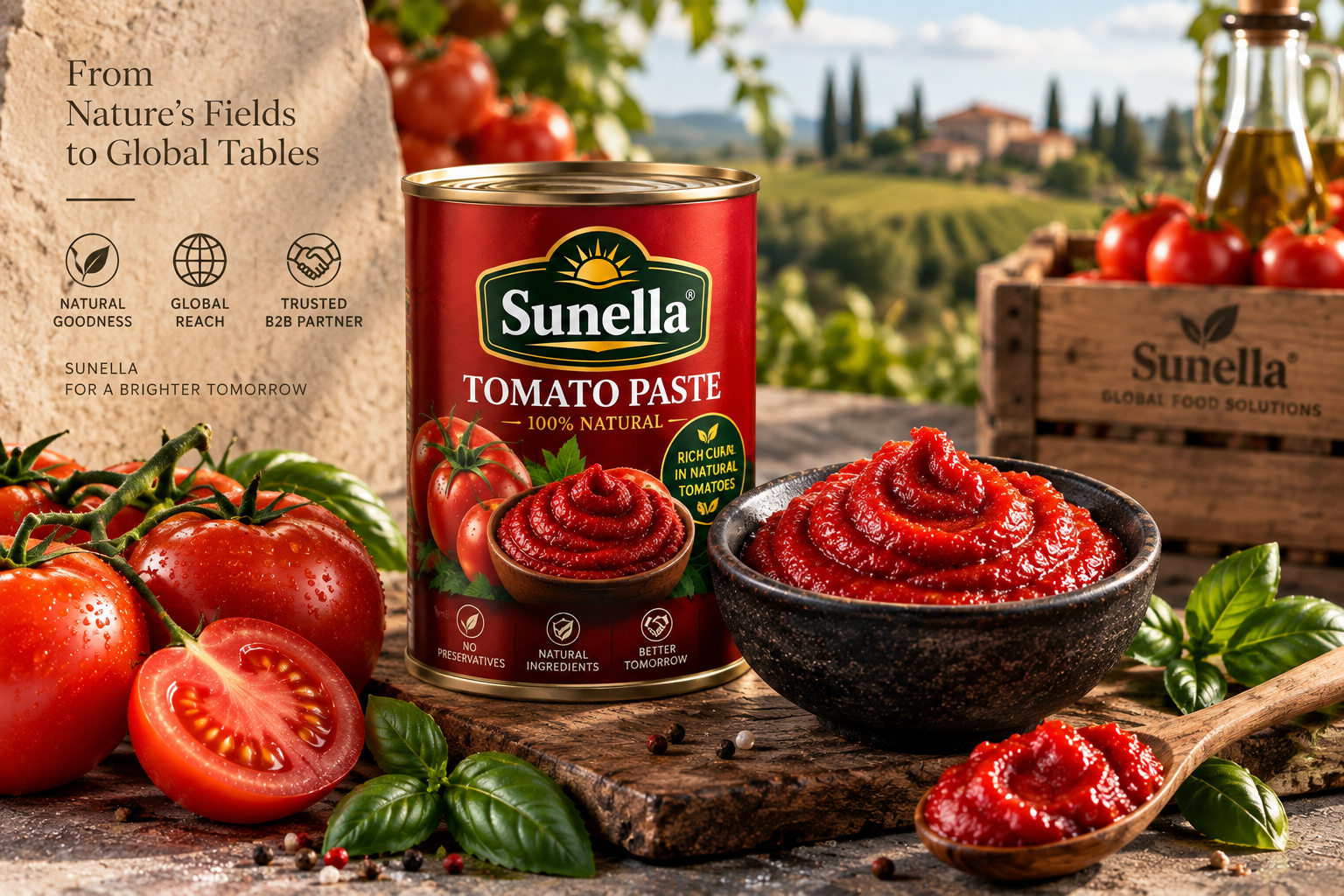 Sunella bulk tomato paste for global B2B buyers, food manufacturers, importers and distributors