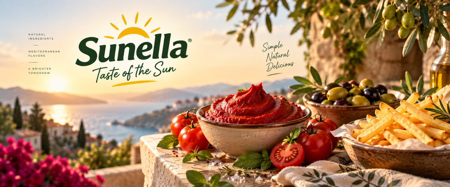 Sunella Food products including tomato paste, olives, pickles, strawberry jam, tuna fish and French fries