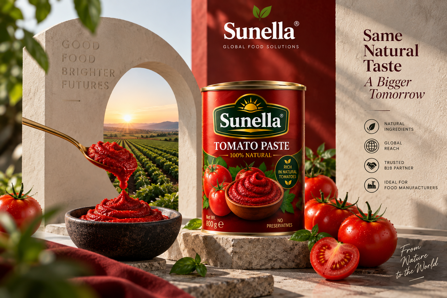 Sunella bulk tomato paste for global B2B buyers, food manufacturers, importers and distributors